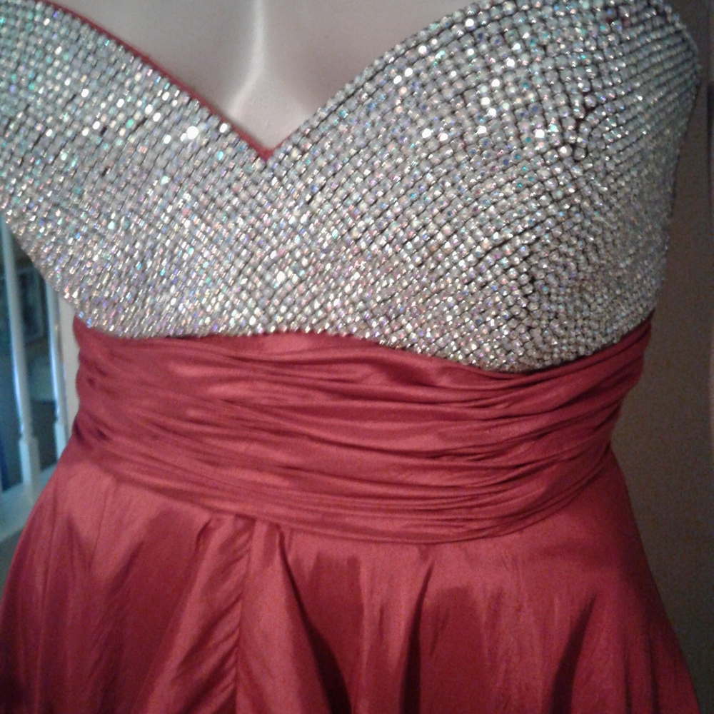 Jaaz Couture jewel stone embellished high lo dress - Picture 5 of 8